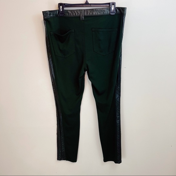 Anthropologie Pilcro and the Letterpress Green Vegan Leather Moto Pants - Picture 11 of 11